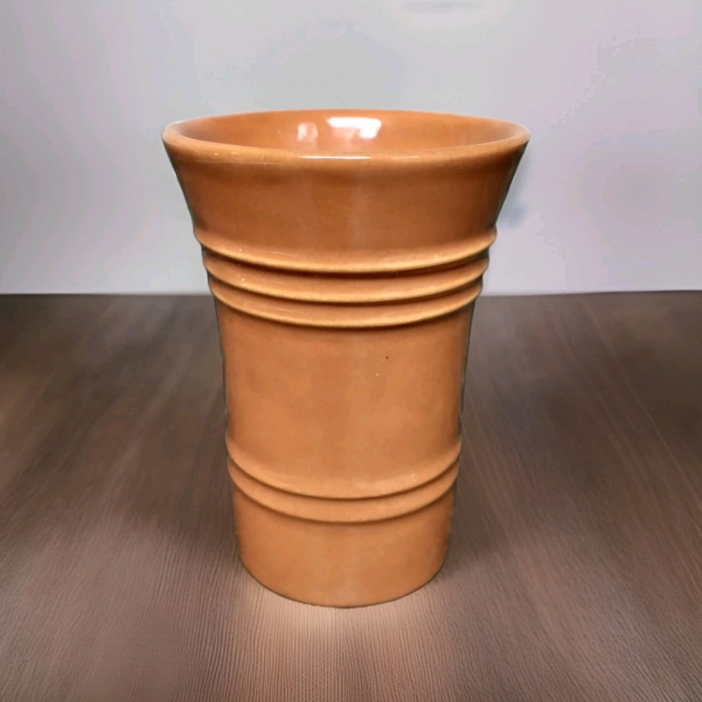 Vintage Pacific California Pottery Orange Tumbler #411